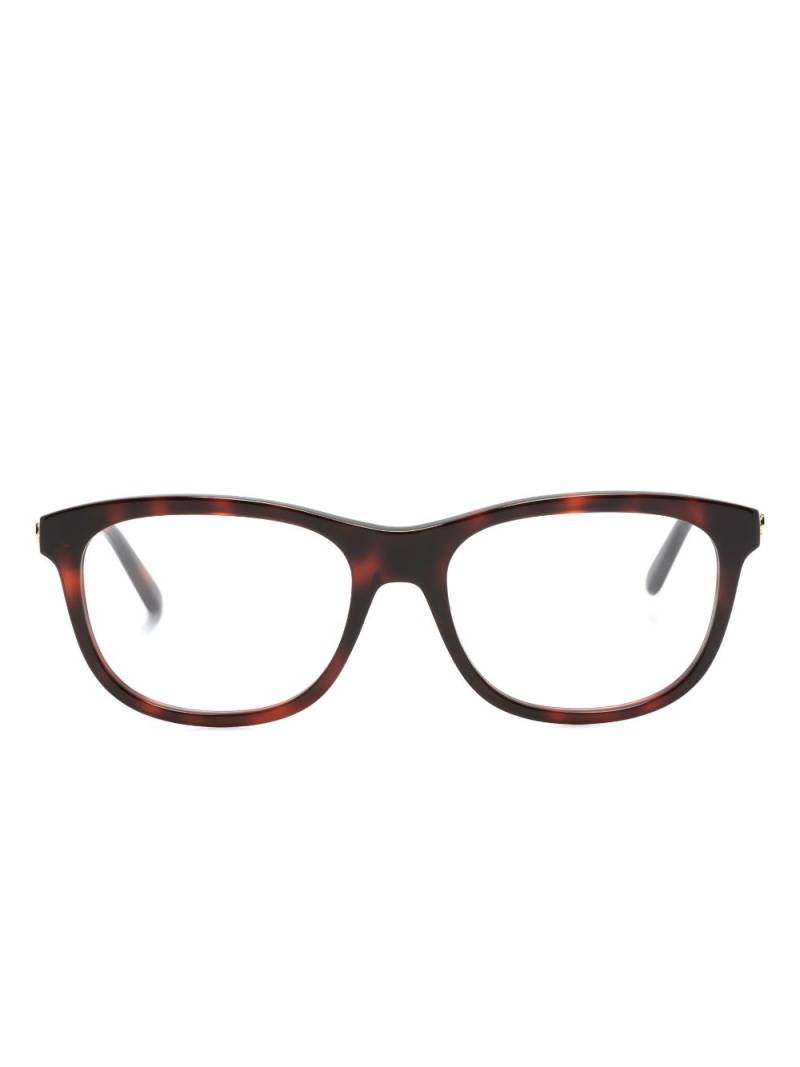 Gucci Eyewear logo-plaque rectangle-frame glasses - Brown von Gucci Eyewear