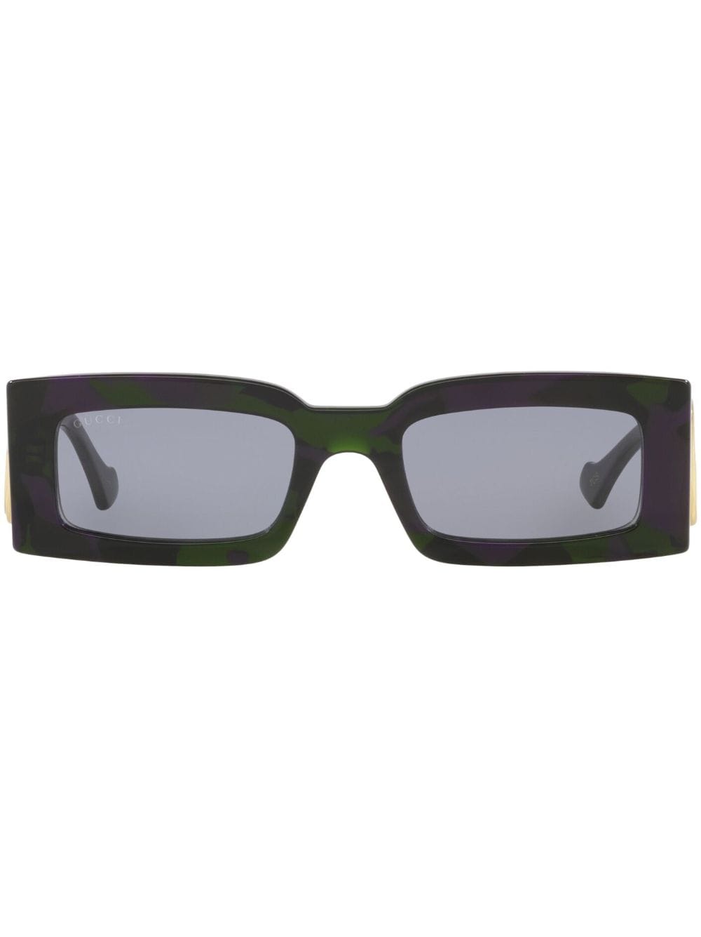 Gucci Eyewear logo-plaque rectangle-frame sunglasses - Green von Gucci Eyewear
