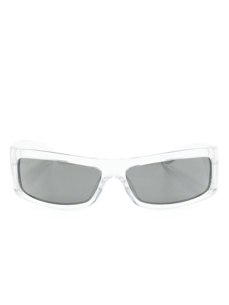 Gucci Eyewear logo-plaque rectangle-frame sunglasses - White von Gucci Eyewear