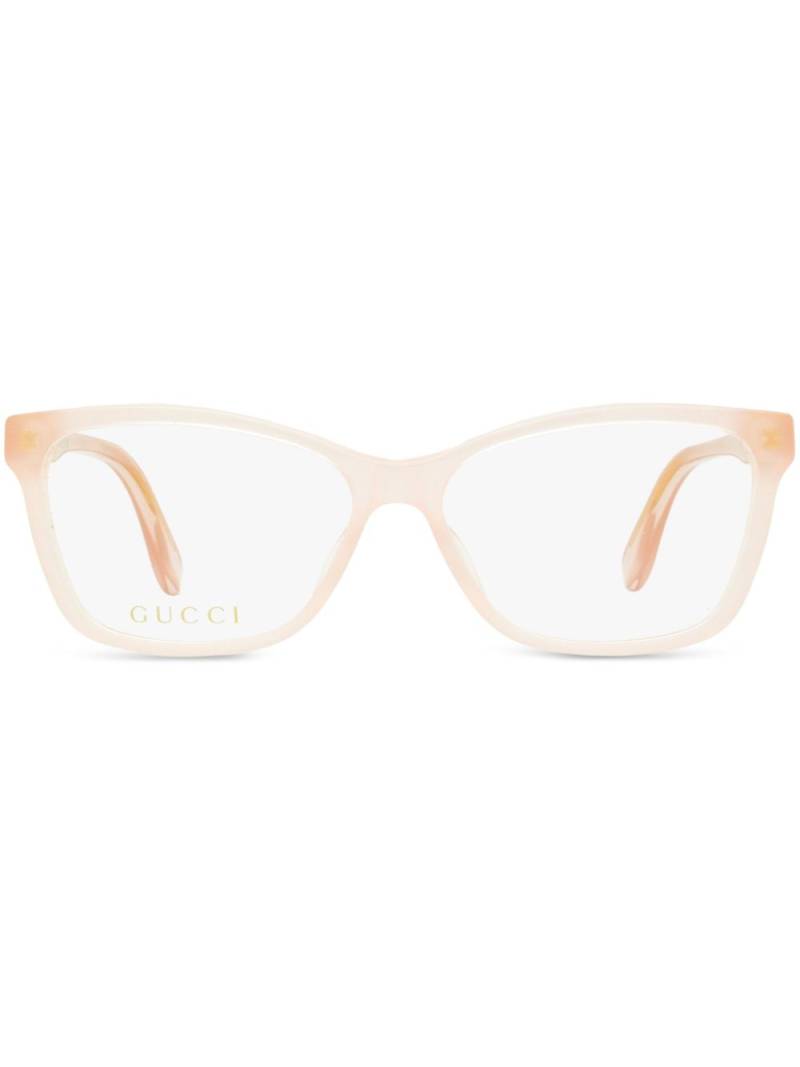 Gucci Eyewear logo-plaque rectangular-frame glasses - Pink von Gucci Eyewear