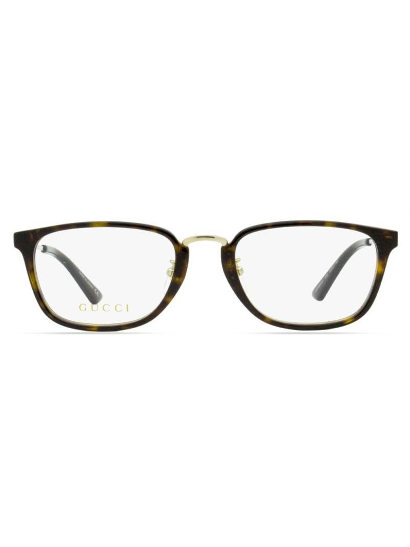 Gucci Eyewear logo-print rectangle-frame glasses - Brown von Gucci Eyewear