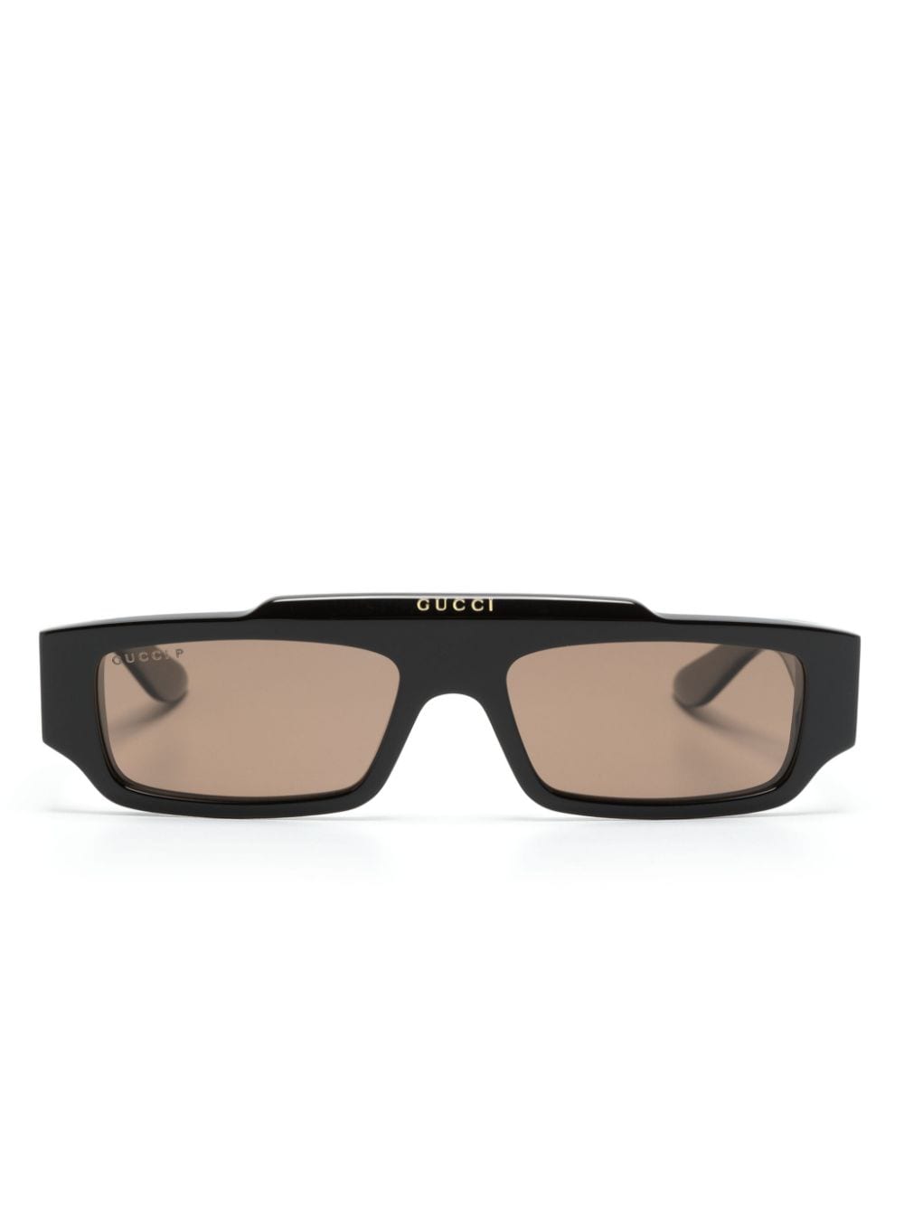 Gucci Eyewear logo-print rectangle-frame sunglasses - Black von Gucci Eyewear