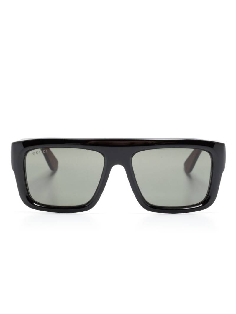 Gucci Eyewear logo-print square-frame sunglasses - Black von Gucci Eyewear