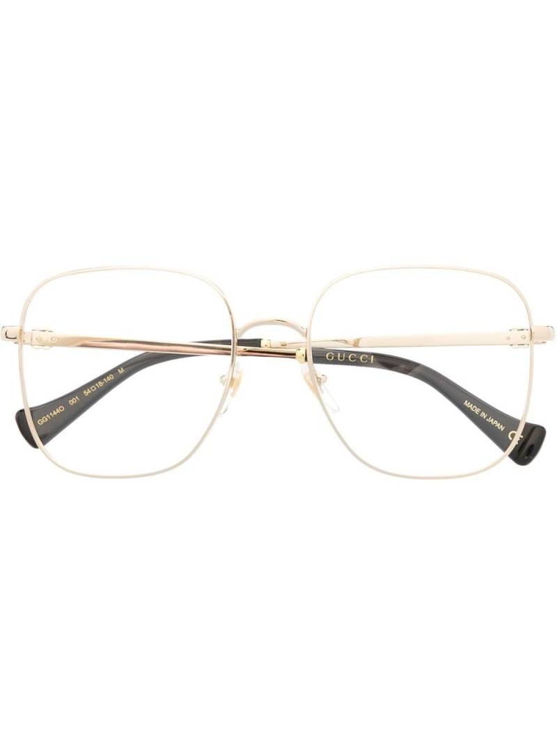 Gucci Eyewear metallic oversized-frame glasses - Gold von Gucci Eyewear