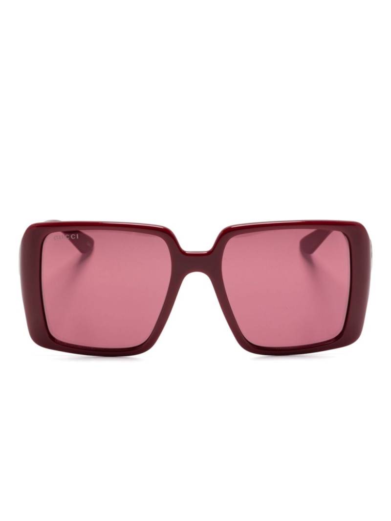 Gucci Eyewear oversize-frame sunglasses - Red von Gucci Eyewear