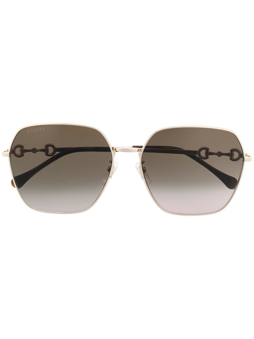 Gucci Eyewear oversize horsebit-detail sunglasses - Gold von Gucci Eyewear