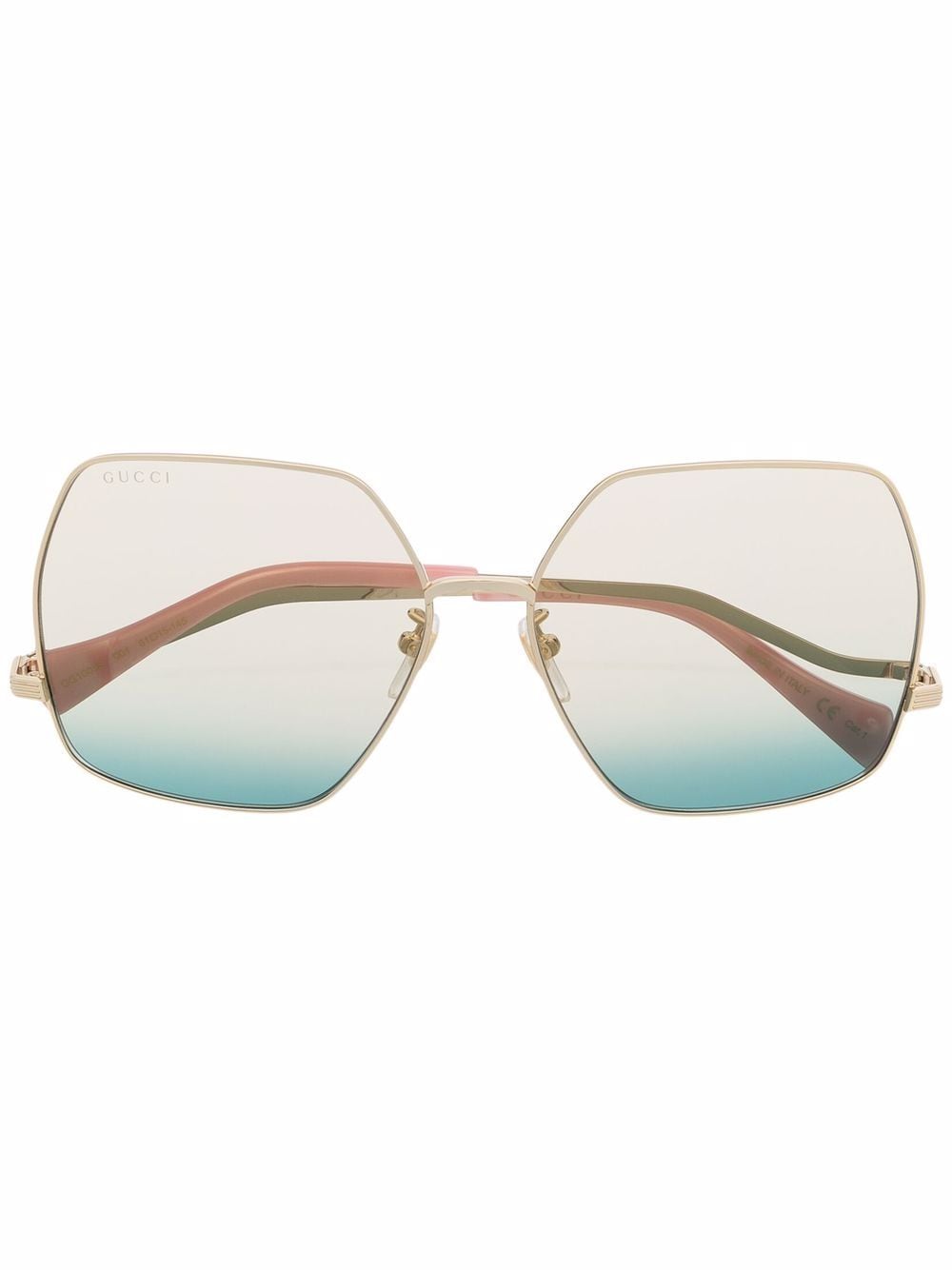 Gucci Eyewear oversize metal frame sunglasses - Gold von Gucci Eyewear