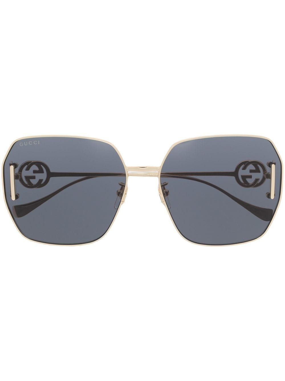 Gucci Eyewear oversized-frame logo-plaque sunglasses - Gold von Gucci Eyewear