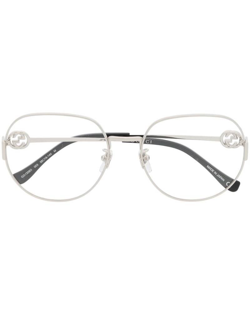 Gucci Eyewear oversized round-frame glasses - Silver von Gucci Eyewear