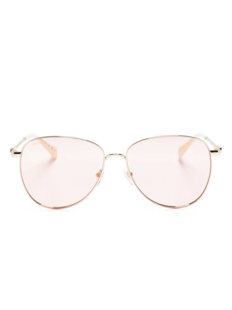 Gucci Eyewear pilot-frame straight-arms sunglasses - Gold von Gucci Eyewear