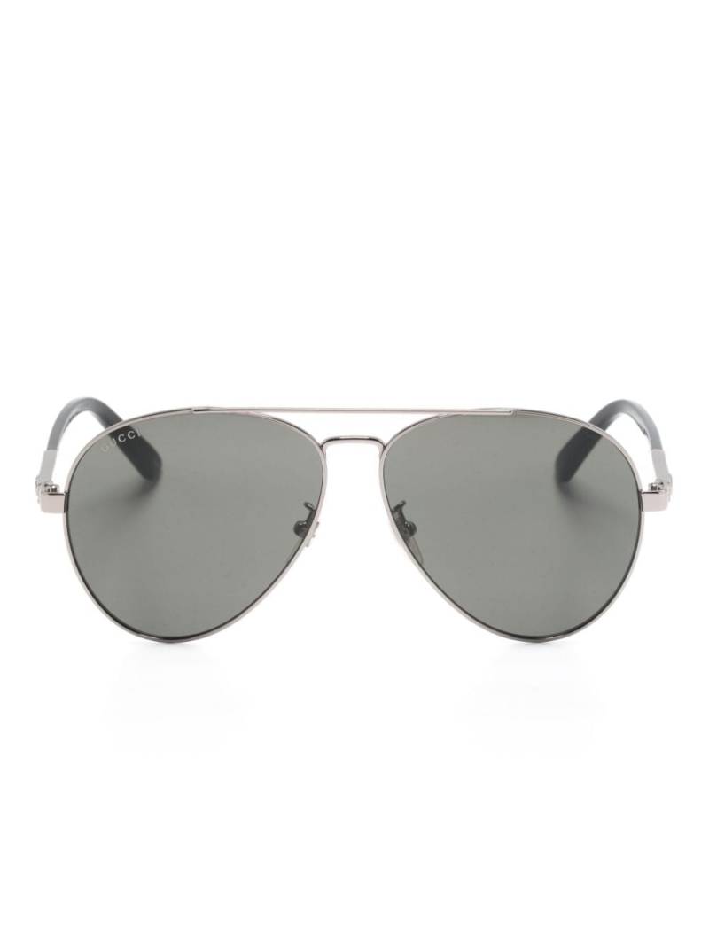 Gucci Eyewear Interlocking G pilot-frame sunglasses - Silver von Gucci Eyewear