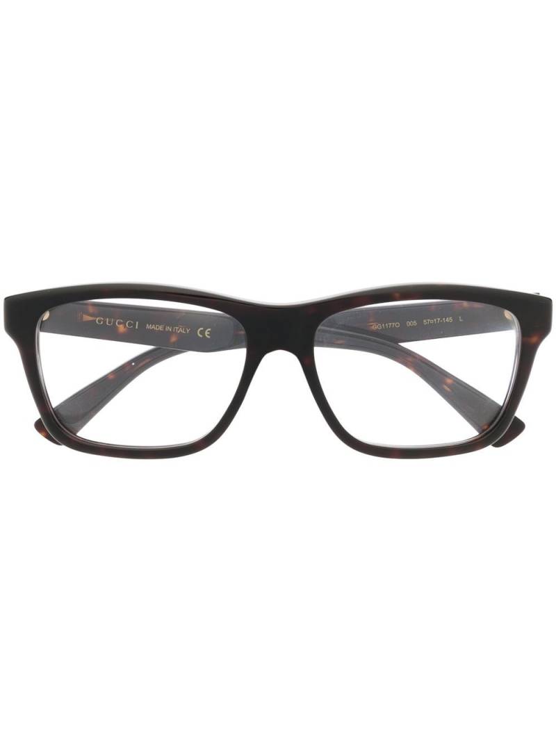 Gucci Eyewear rectangle-frame glasses - Brown von Gucci Eyewear