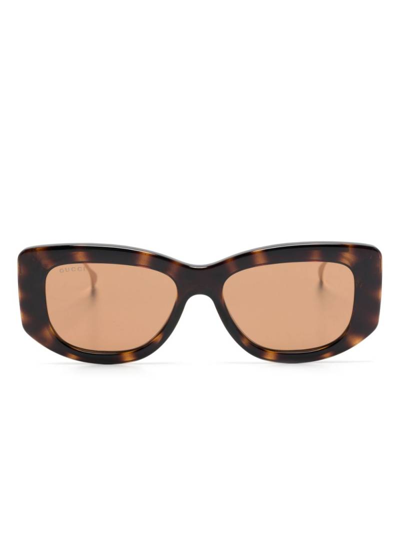 Gucci Eyewear rectangle-frame sunglasses - Brown von Gucci Eyewear