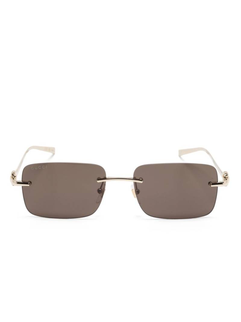 Gucci Eyewear rectangle-frame sunglasses - Brown von Gucci Eyewear