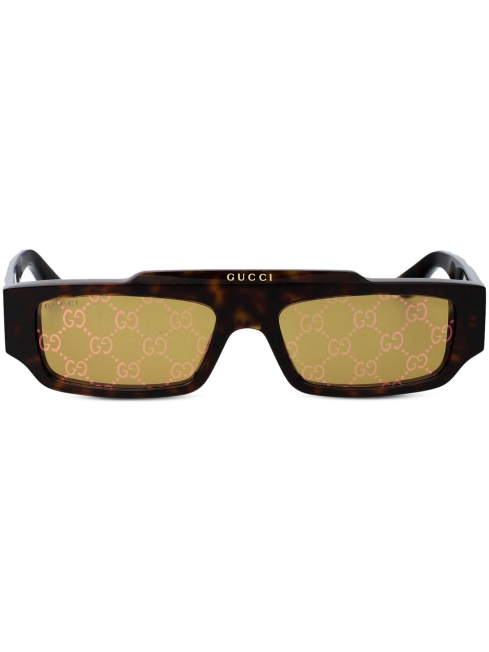 Gucci Eyewear rectangle-frame sunglasses - Brown von Gucci Eyewear