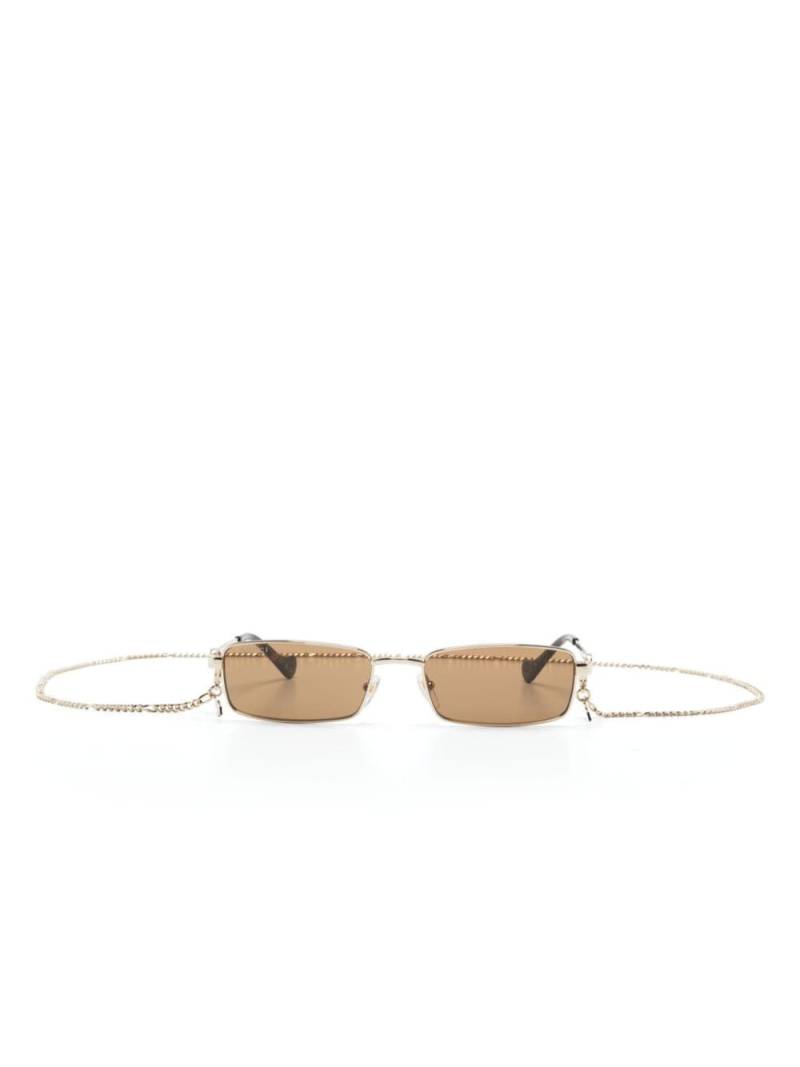 Gucci Eyewear rectangle-frame sunglasses - Gold von Gucci Eyewear