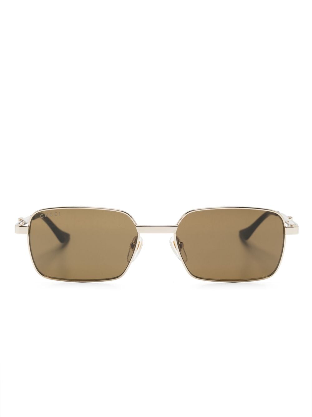 Gucci Eyewear rectangle-frame sunglasses - Gold von Gucci Eyewear