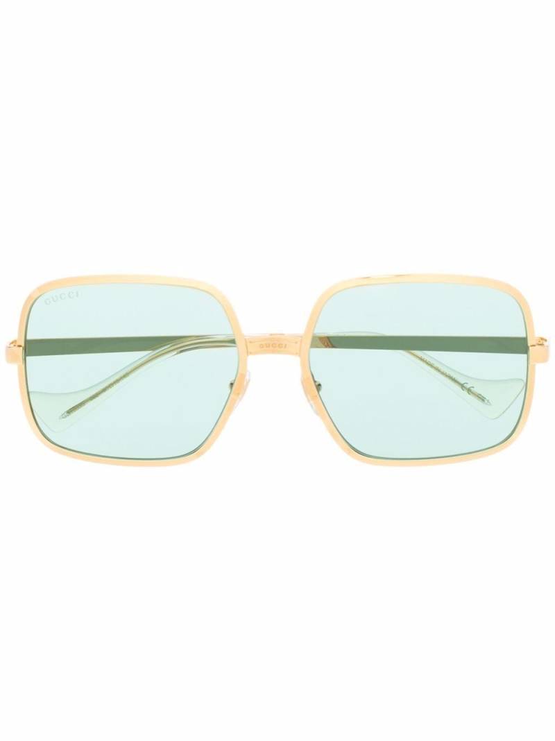 Gucci Eyewear rectangle-frame sunglasses - Green von Gucci Eyewear