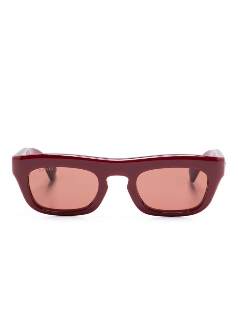 Gucci Eyewear rectangle-frame sunglasses - Red von Gucci Eyewear