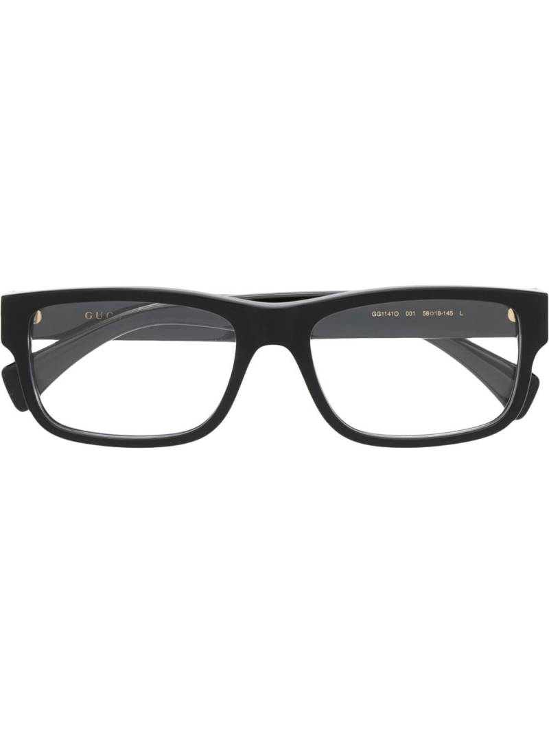 Gucci Eyewear rectangular-frame logo glasses - Black von Gucci Eyewear