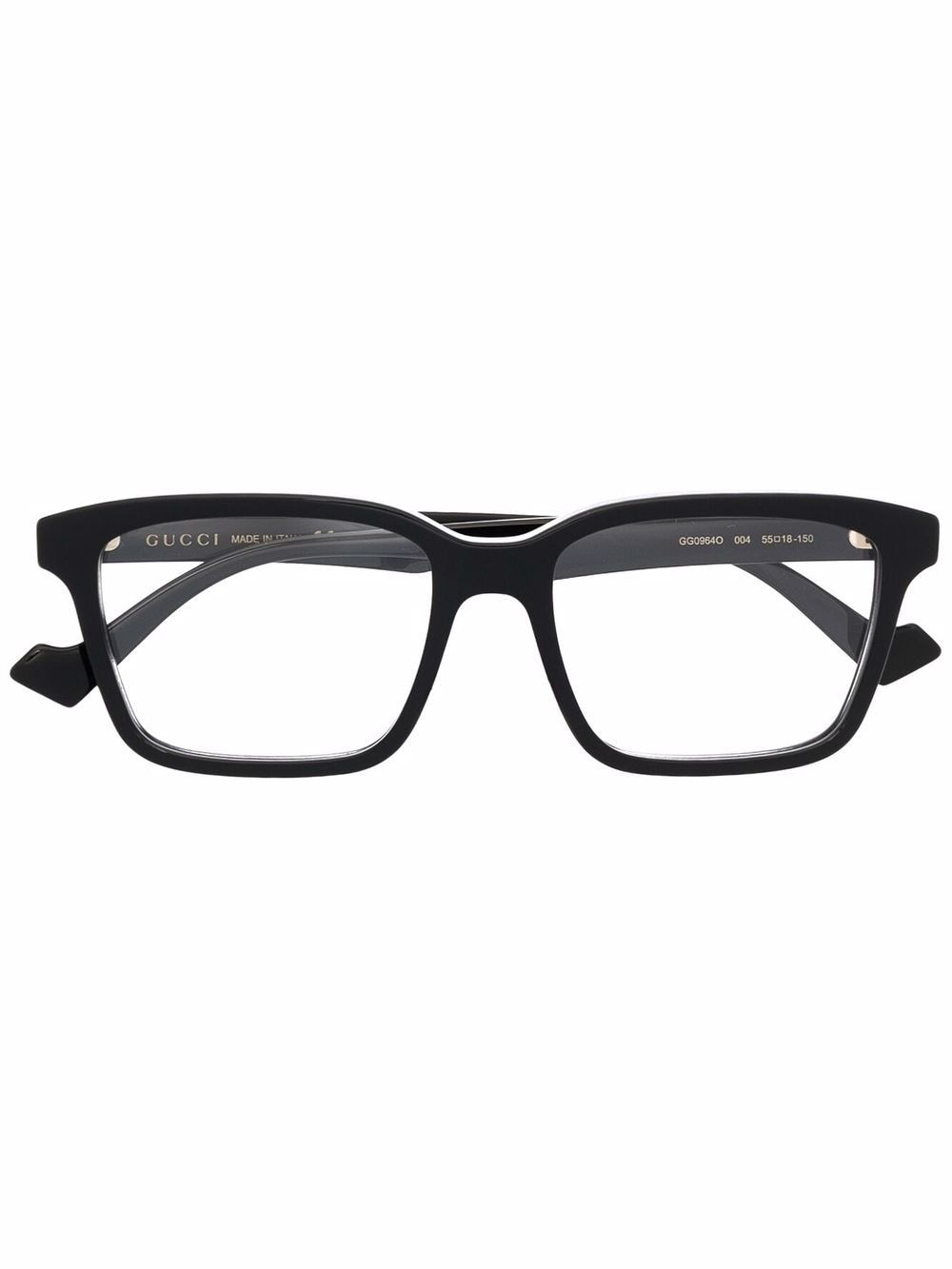 Gucci Eyewear square-frame clear glasses - Black von Gucci Eyewear