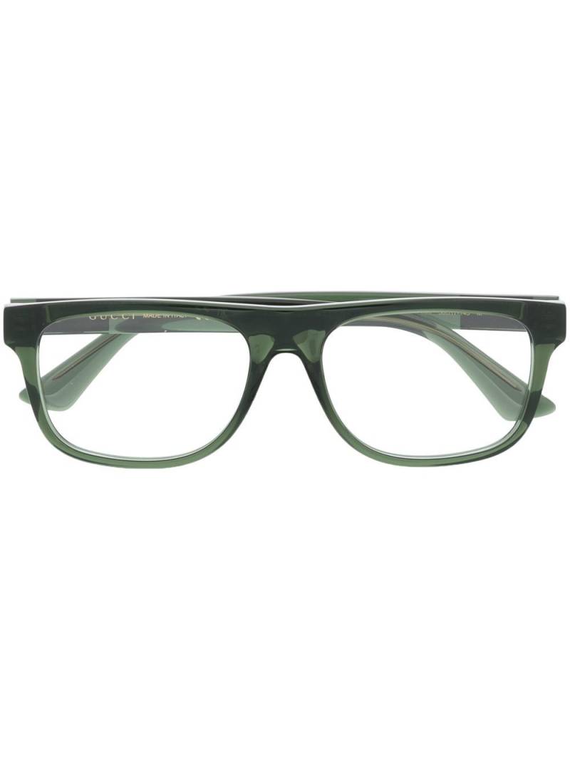 Gucci Eyewear square frame glasses - Green von Gucci Eyewear