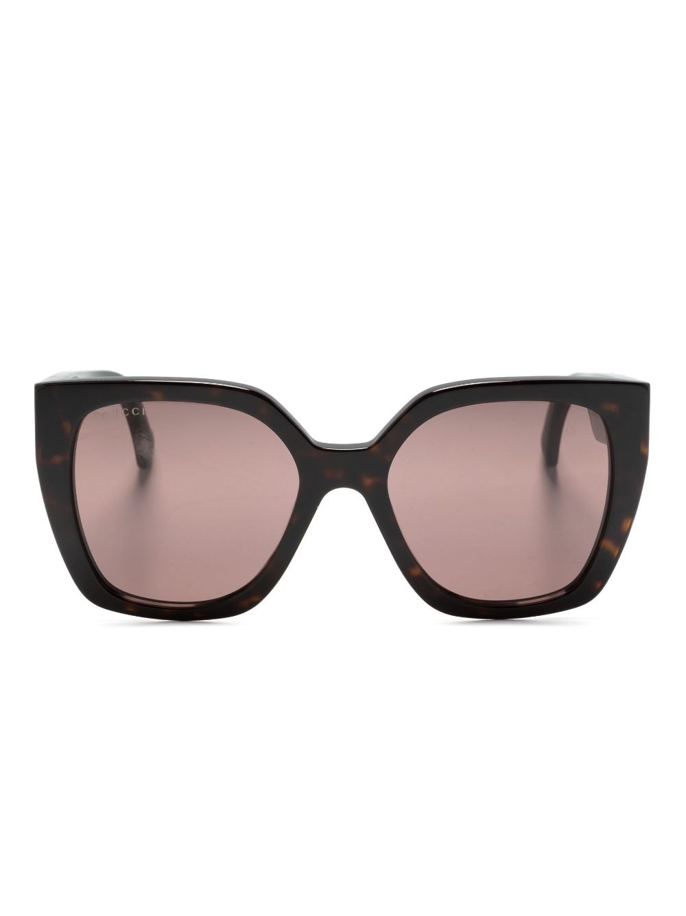 Gucci Eyewear Web-detail square-frame sunglasses - Brown von Gucci Eyewear