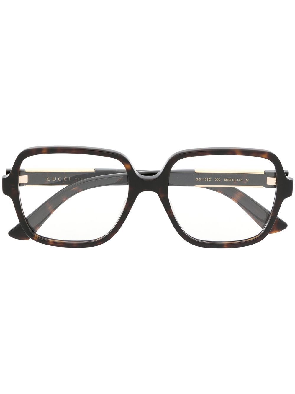 Gucci Eyewear square frame tortoiseshell glasses - Brown von Gucci Eyewear