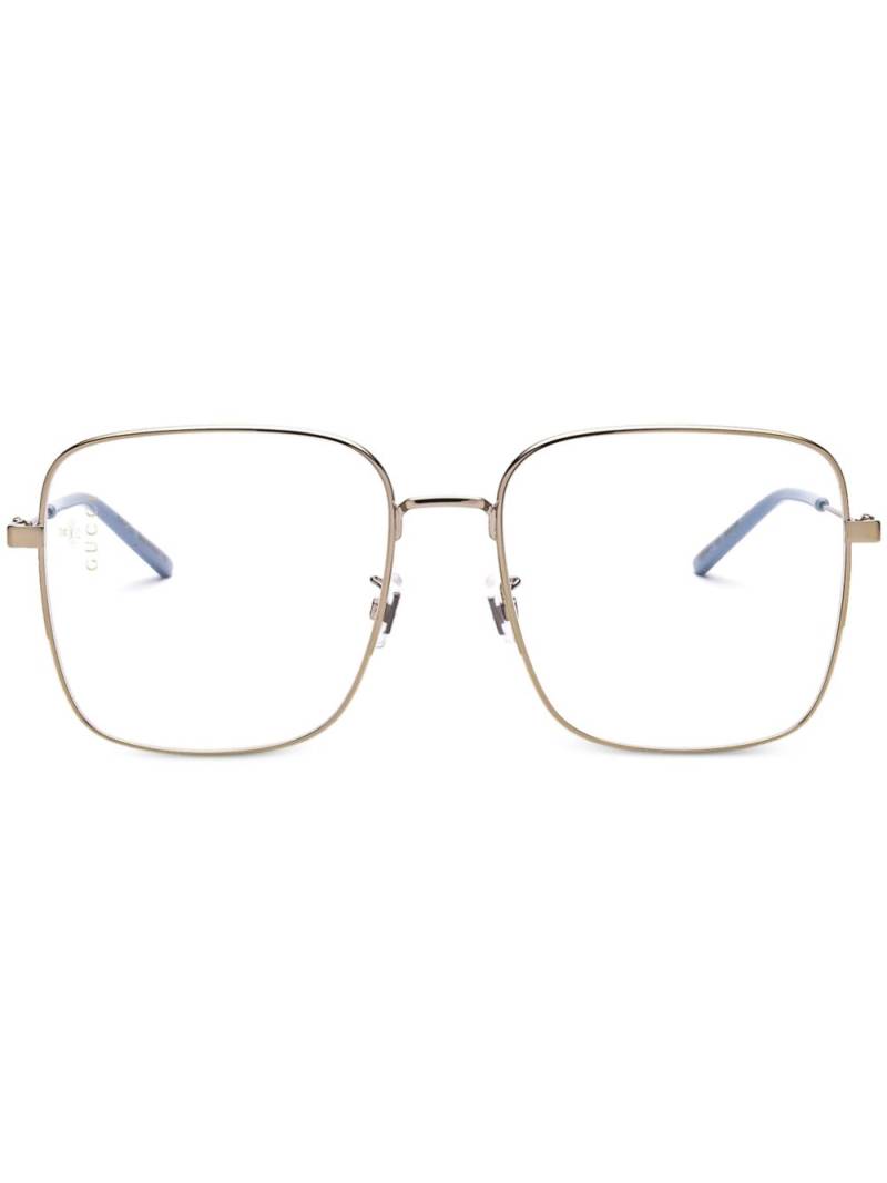 Gucci Eyewear square-frame titanium glasses - Gold von Gucci Eyewear