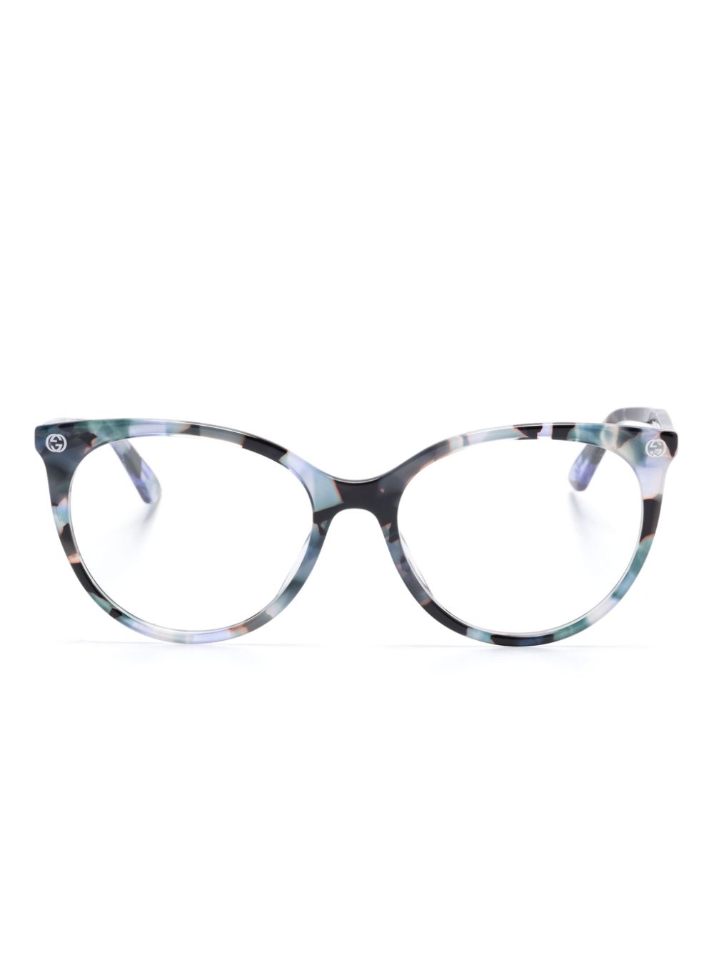 Gucci Eyewear tortoiseshell-effect glasses - Blue von Gucci Eyewear