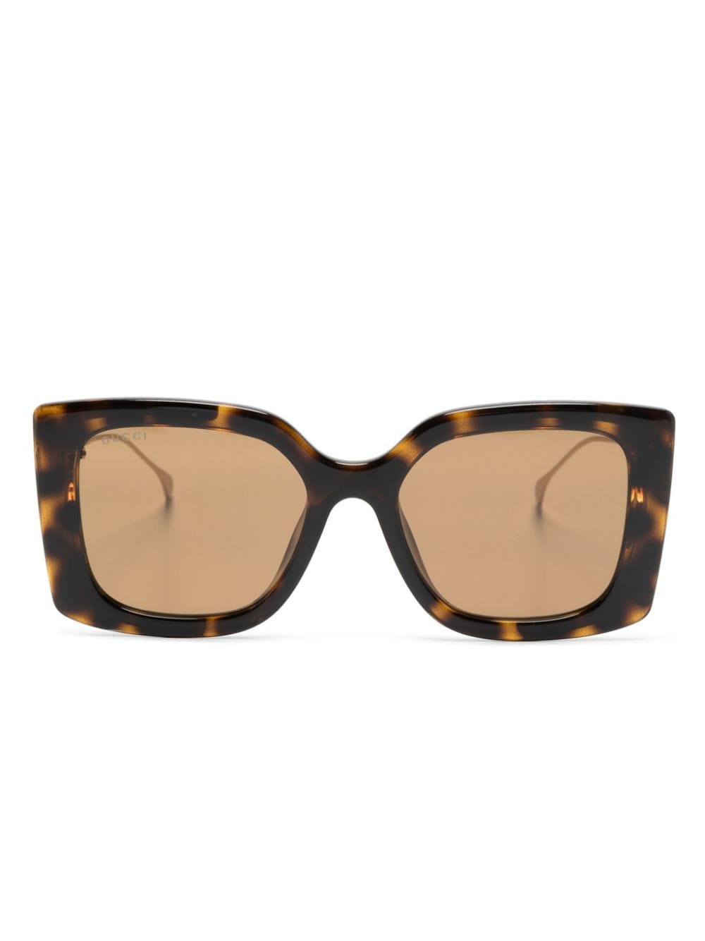 Gucci Eyewear tortoiseshell-effect oversize-frame sunglasses - Brown von Gucci Eyewear