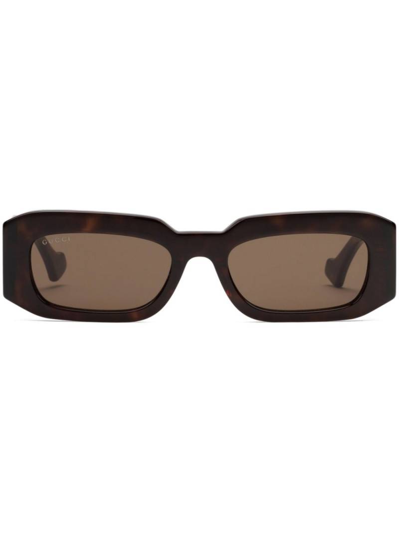 Gucci Eyewear tortoiseshell-effect rectangular-frame sunglasses - Brown von Gucci Eyewear