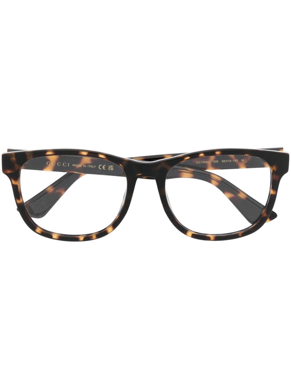 Gucci Eyewear tortoiseshell-effect square-frame glasses - Brown von Gucci Eyewear