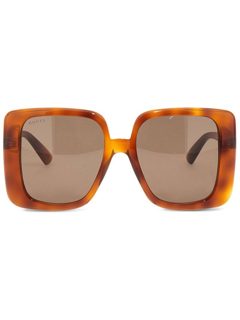 Gucci Eyewear tortoiseshell oversized-frame sunglasses - Brown von Gucci Eyewear