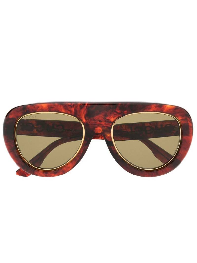 Gucci Eyewear tortoiseshell pilot-frame sunglasses - Brown von Gucci Eyewear