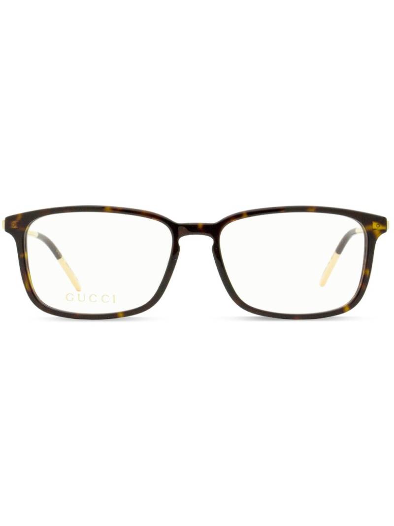 Gucci Eyewear tortoiseshell rectangle-frame glasses - Brown von Gucci Eyewear