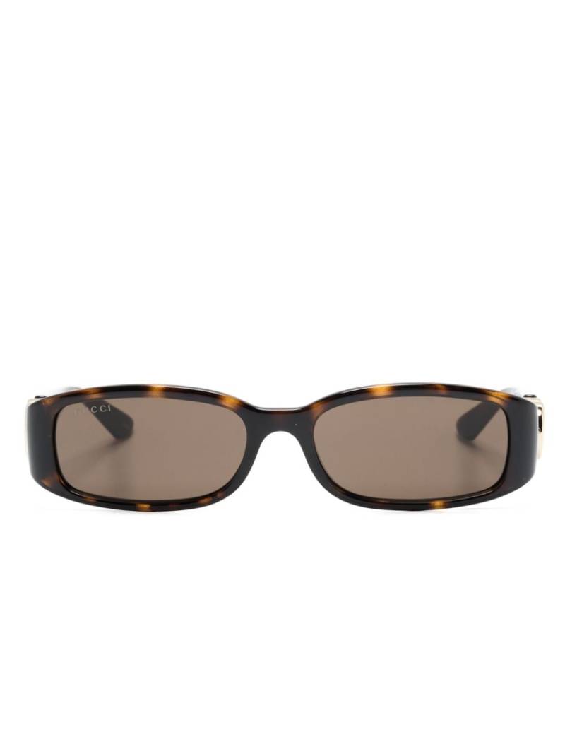 Gucci Eyewear tortoiseshell rectangle-frame sunglasses - Brown von Gucci Eyewear