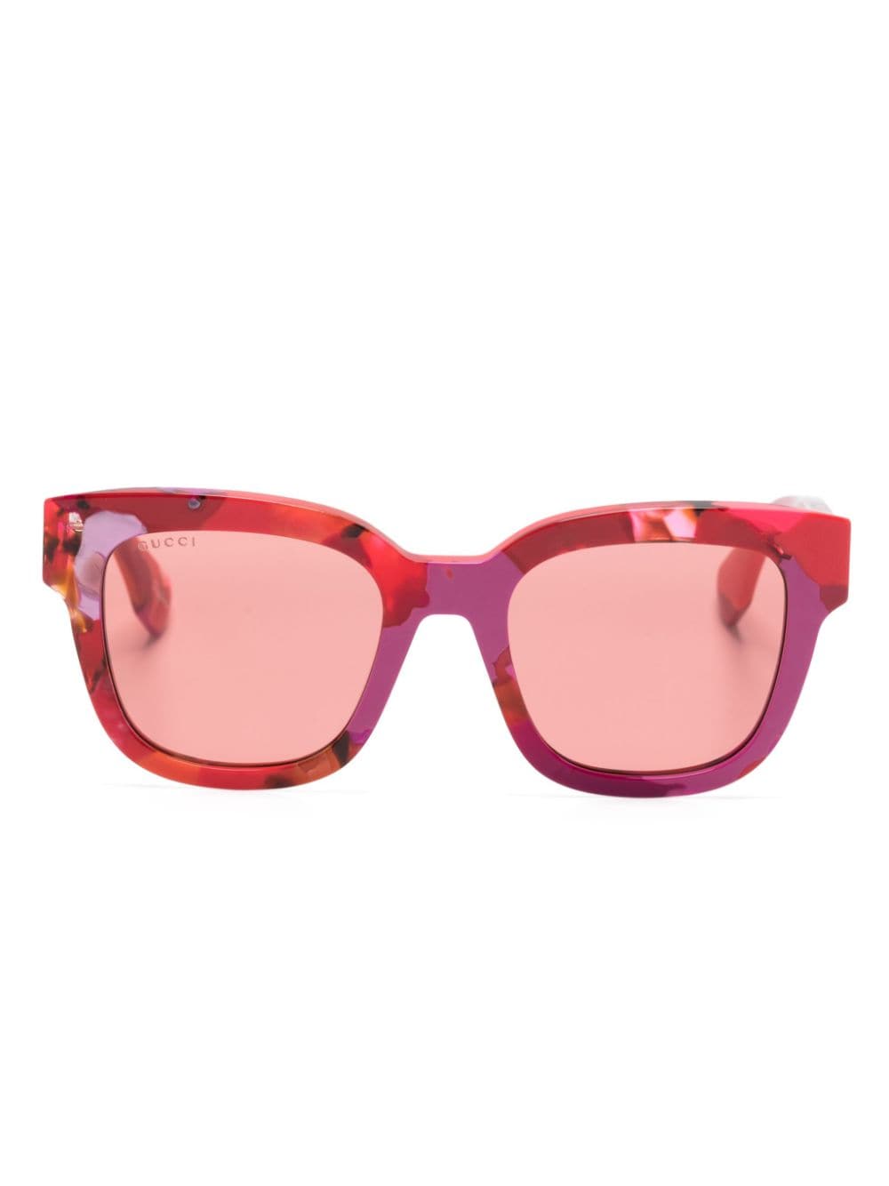 Gucci Eyewear tortoiseshell square-frame sunglasses - Red von Gucci Eyewear
