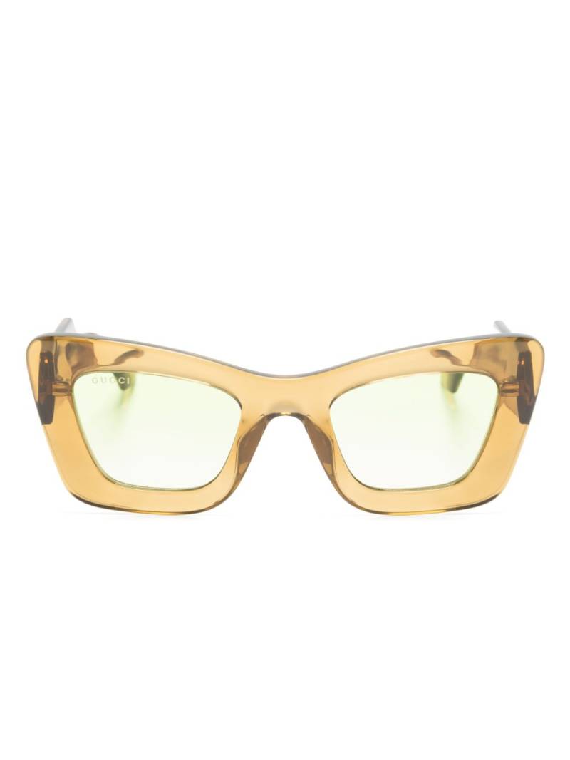 Gucci Eyewear transparent oversize-frame sunglasses - Brown von Gucci Eyewear