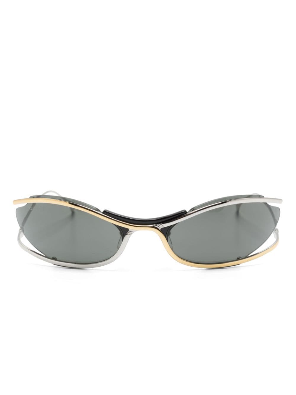 Gucci Eyewear two-tone oval-frame sunglasses - Gold von Gucci Eyewear