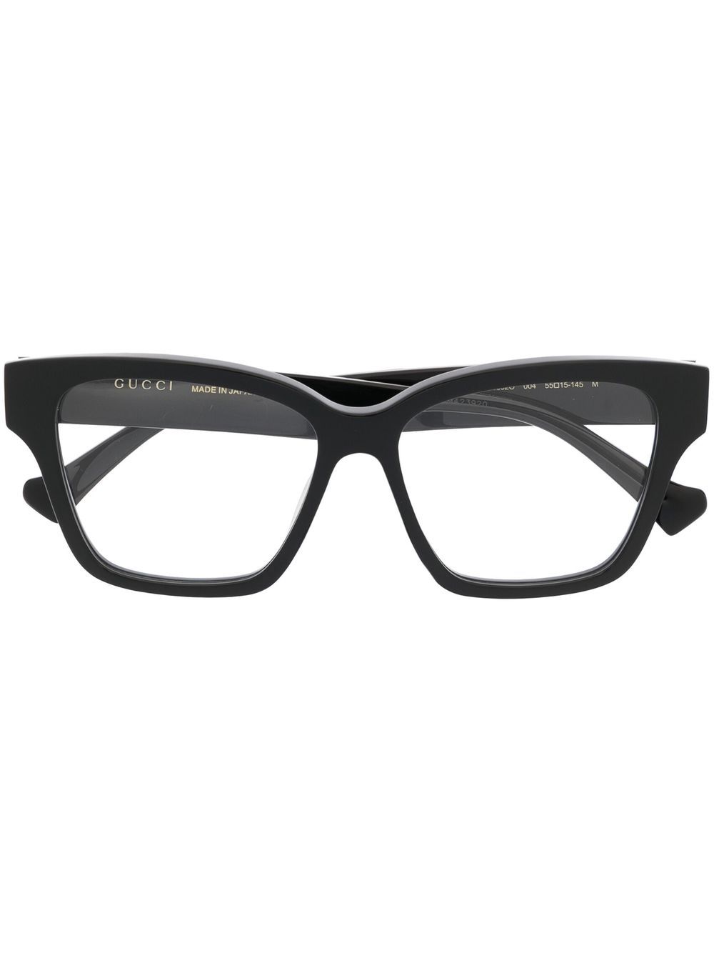 Gucci Eyewear wayfarer GG stripe-detail glasses - Black von Gucci Eyewear