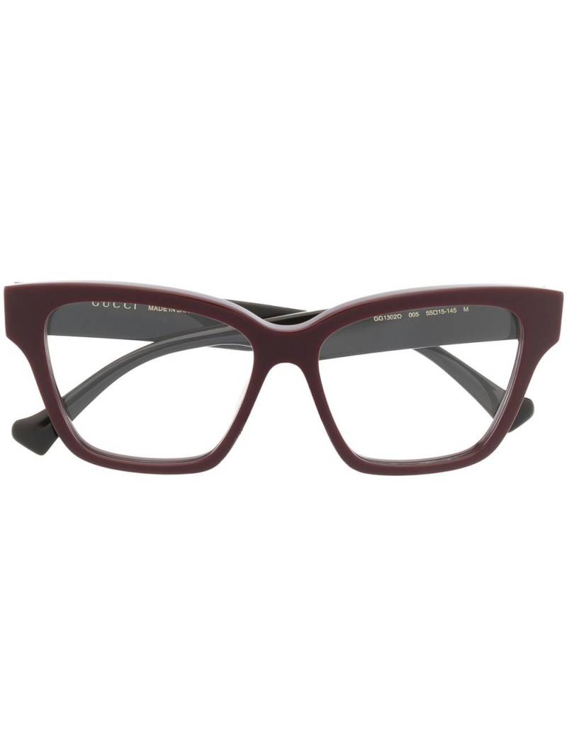 Gucci Eyewear wayfarer-frame optical glasses - Red von Gucci Eyewear