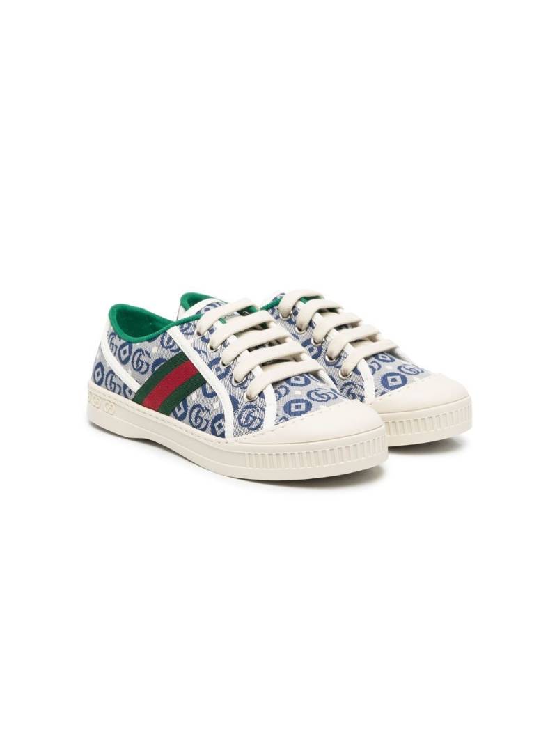 Gucci Kids 1977 Tennis jacquard-print sneakers - Blue von Gucci Kids