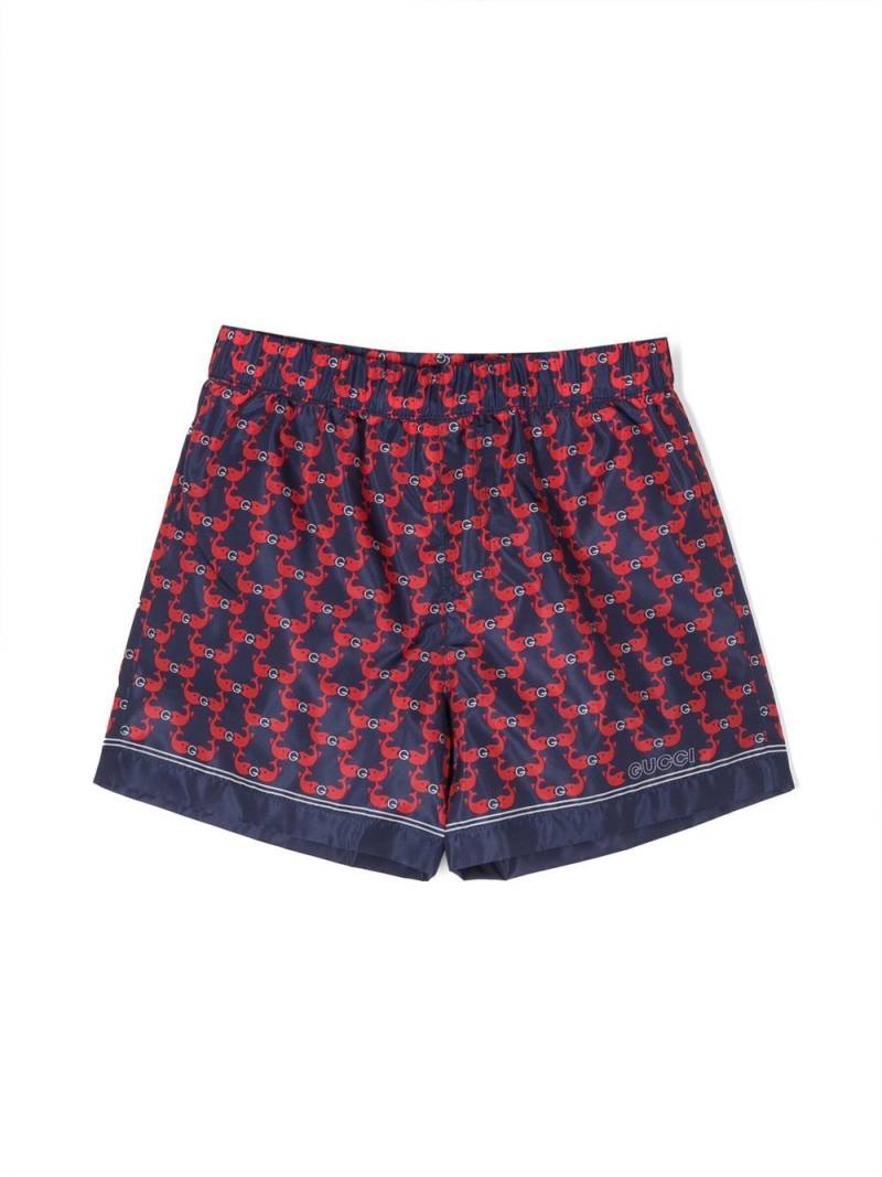 Gucci Kids whale-print swim shorts - Blue von Gucci Kids