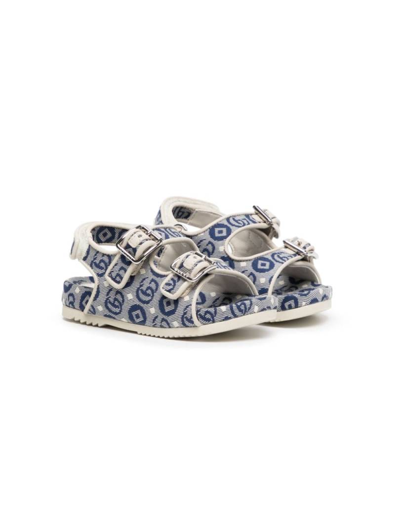 Gucci Kids Double G-jacquard open-toe sandals - Blue von Gucci Kids