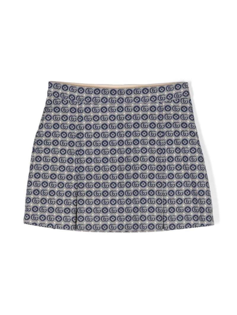 Gucci Kids Double G-jacquard mini skirt - Blue von Gucci Kids