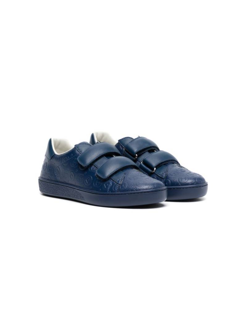 Gucci Kids Double G leather sneakers - Blue von Gucci Kids