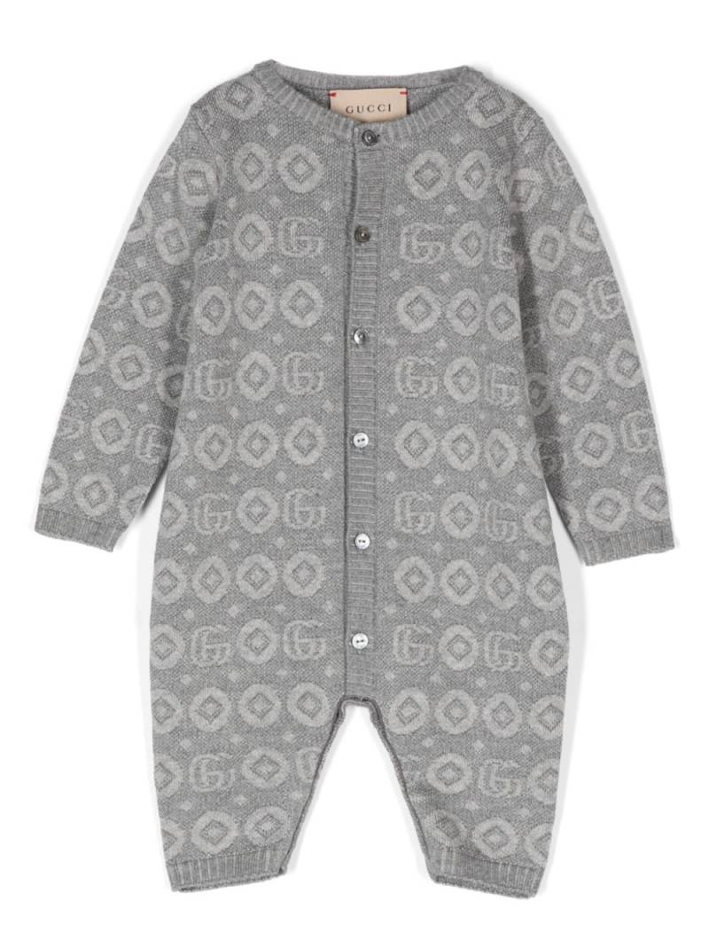 Gucci Kids Double G-logo cotton romper - Grey von Gucci Kids