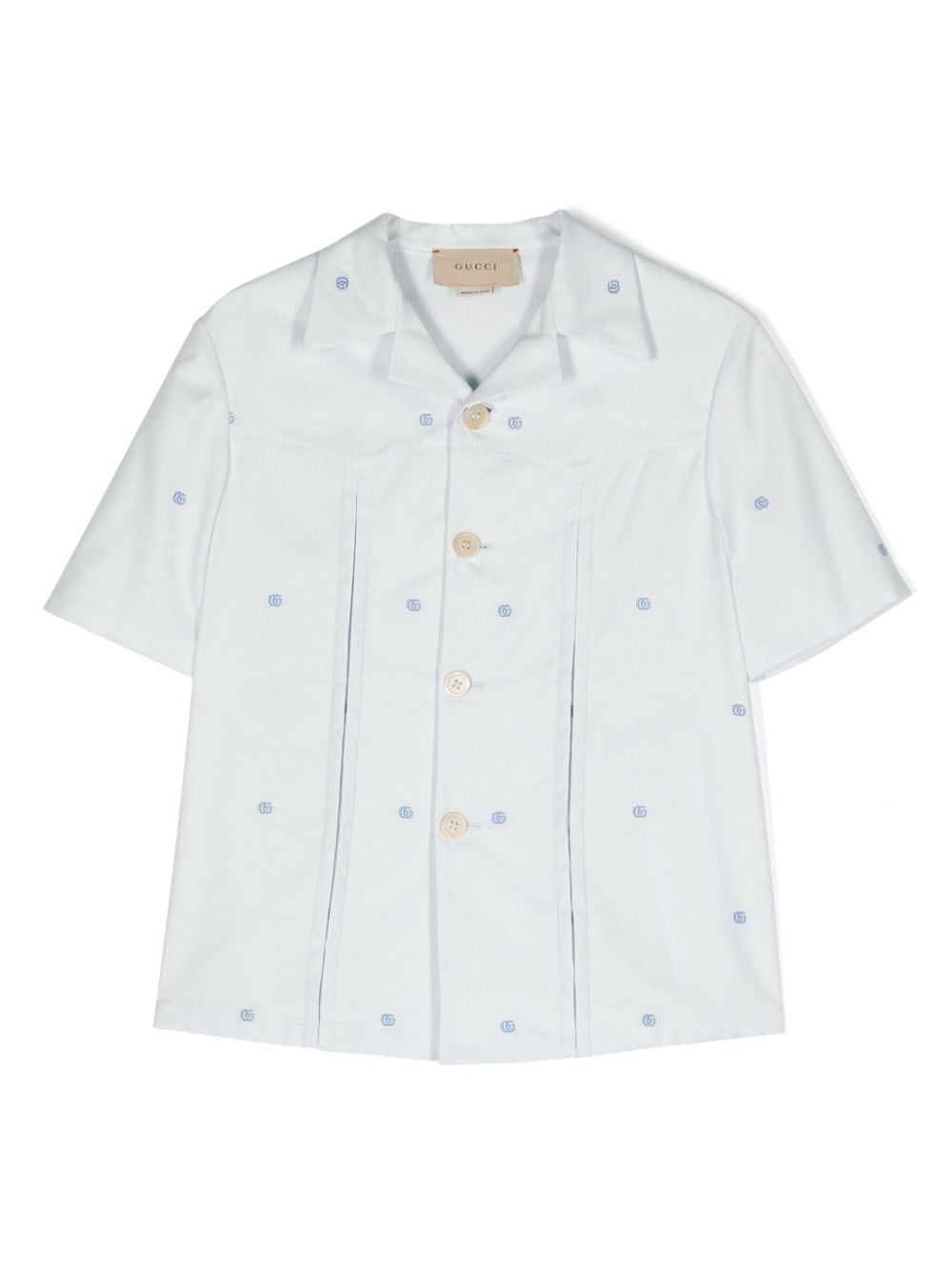 Gucci Kids Double G-logo cotton shirt - Blue von Gucci Kids