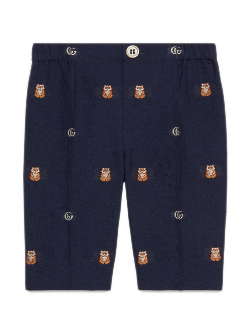 Gucci Kids Double G-logo elastic-waist trousers - Blue von Gucci Kids